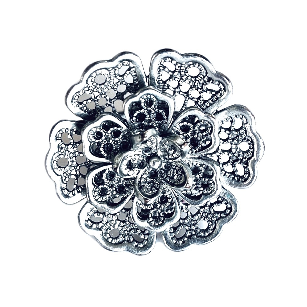 Silver Lotus Flower Ring